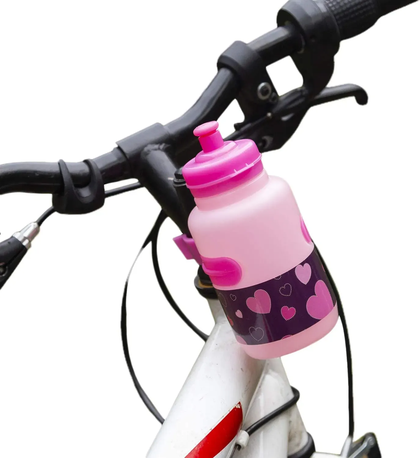 Frame-Mounted Kids Bike Water Bottle - BPA Free, Dinosaur Print (3-Pack)
